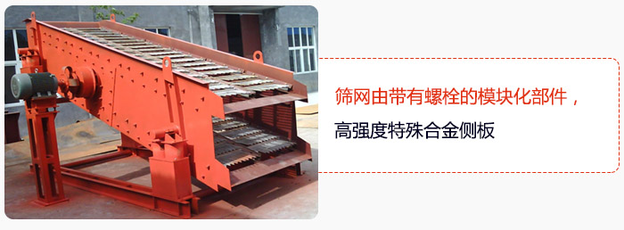 篩網由帶有螺栓的模塊化部件，高強度特殊合金側板